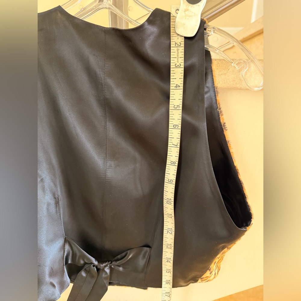Vintage Tod OLDHAM Leopard Print Faux Fur Crop Vest - Brown/Black - Picture 9 of 11